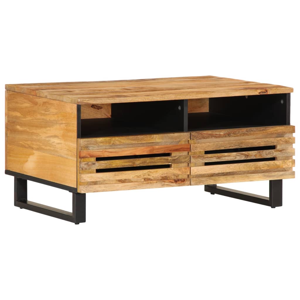  Coffee Table, 80x55x40 Cm, Rough Solid Mango Wood