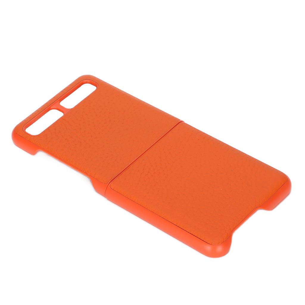 Leather Phone Case Protective Cover for Samsung Galaxy Z Flip Anti Scratch Cover ShellOrange Type 1