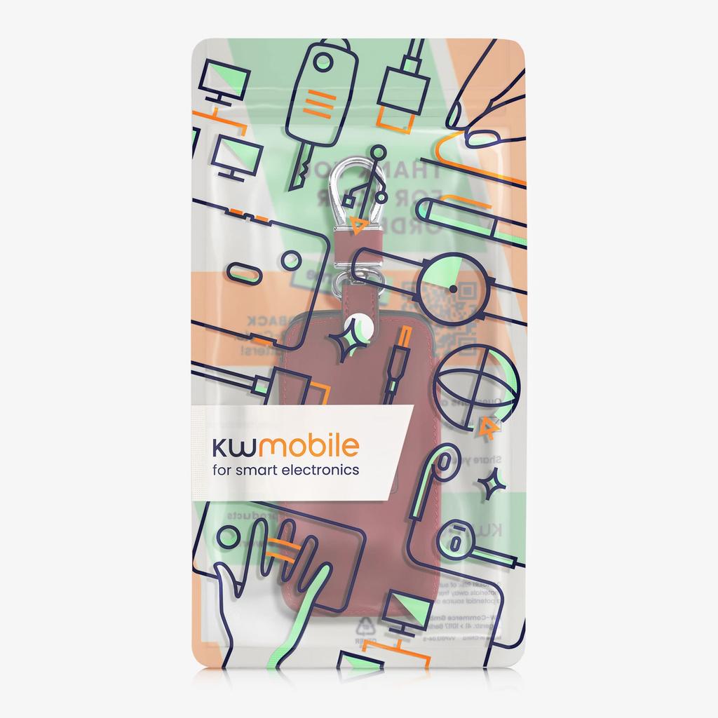 Kwmobile Renault Key Case - Protective Key Cover for Car Keys - Nubuck-Look PU Leather, Dark Red