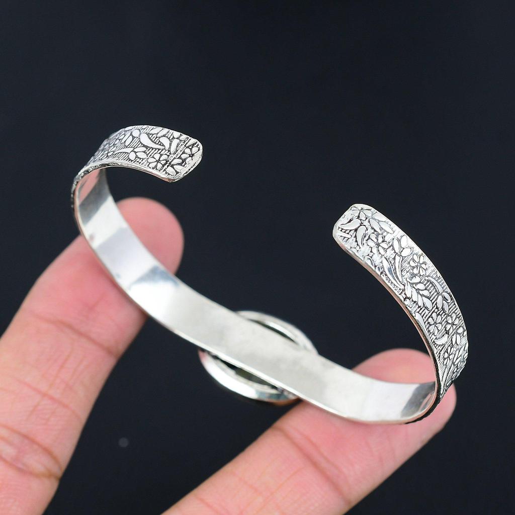 Memorial Day Sale Sterling Silver Natural K2 Jasper Handmade Engagement Bangle