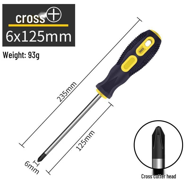 High Strength Phillips & Slotted Screwdriver Set with Non-Slip Magnetic Handle, Chrome Vanadium, High Hardness