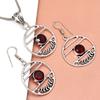 Pendant Garnet   Sterling Jewelry Gemstone Plated Gold Natural Red