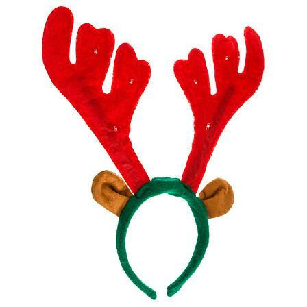 LED Reindeer Christmas Headband Red/Green