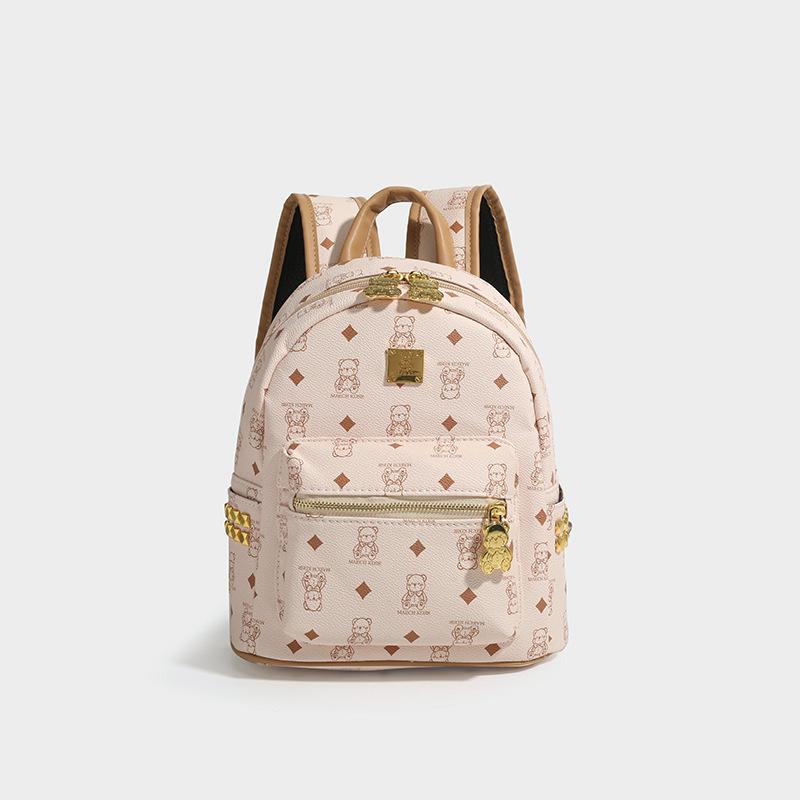 Backpack female backpack new niche leather college student schoolbag high sense large capacity female