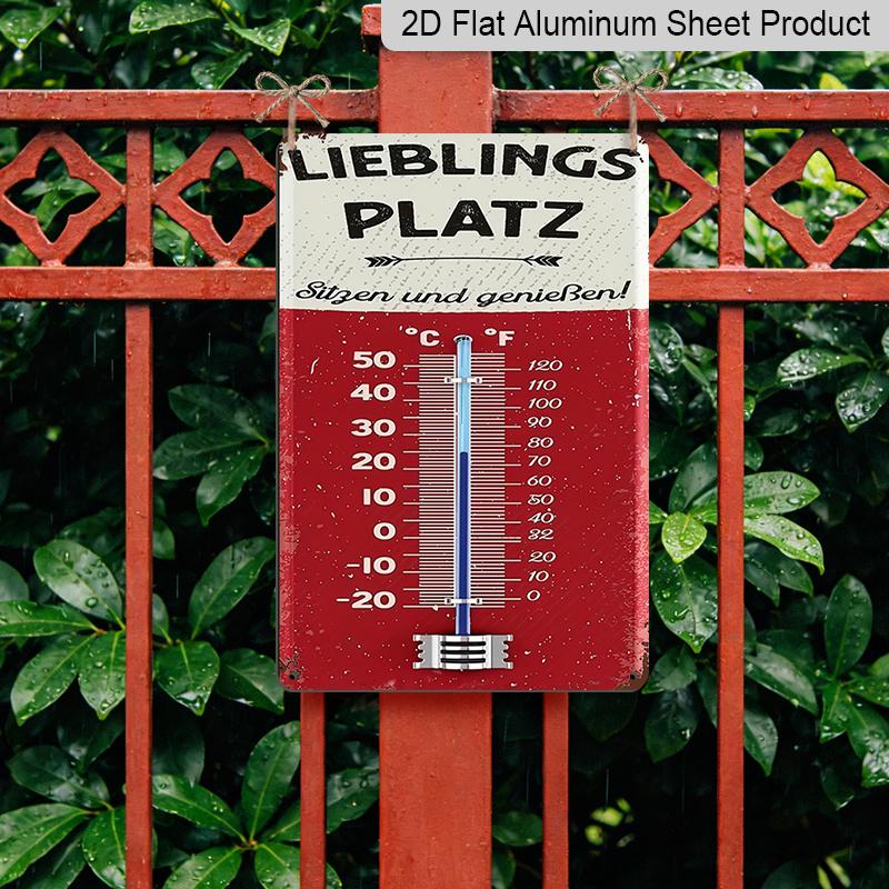 2D Flat, 1pc Aluminium Decorative Sign & Plaque, Vintage German Thermometer Wall Art, Perfect for Rooms, Kitchens, Living Rooms, Indoor & Outdoor