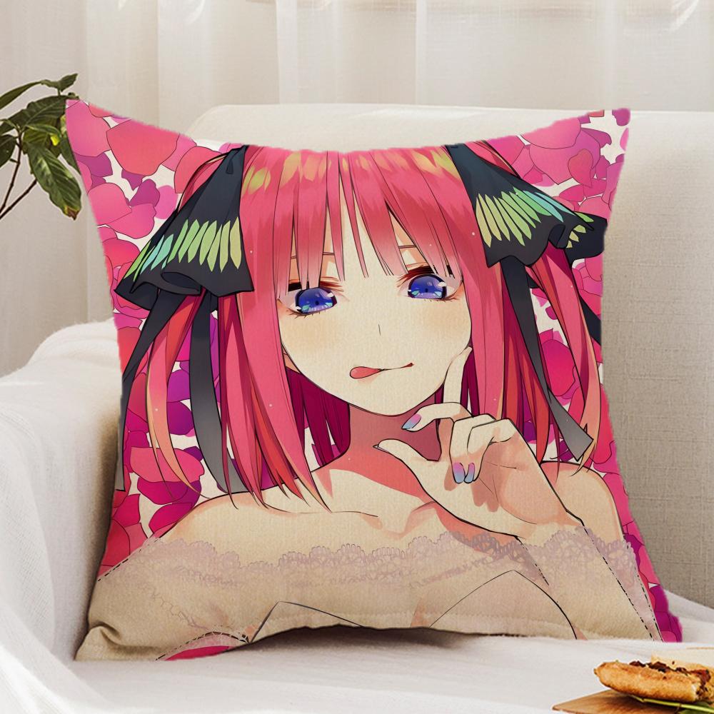Cute The Q-Quintessential Q-Quintuplets Cushion Cover Premium Comfort Reversible Pillow Cover - Dual - Use Design for Home & Car
