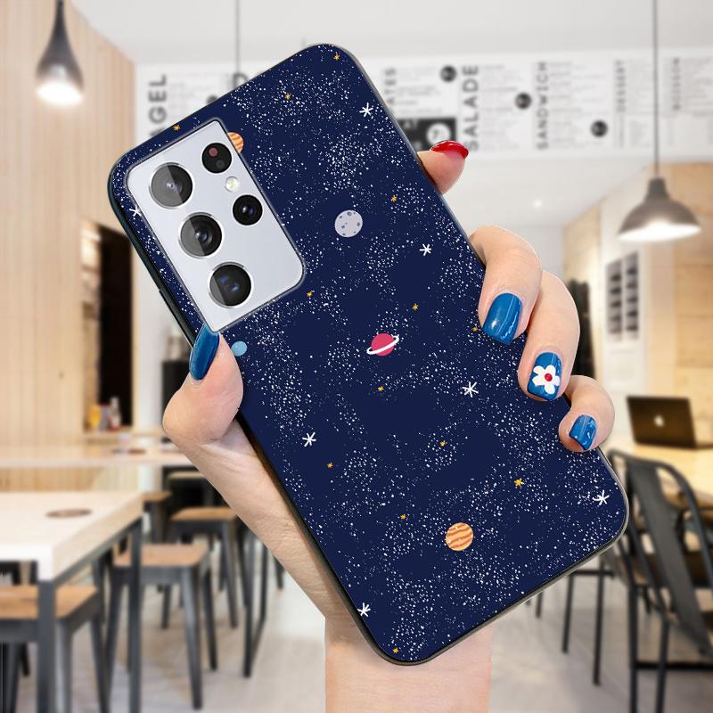 Caso lindo de la muchacha de la luna del perro espacial del astronauta del planeta del cielo estrellado de la historieta