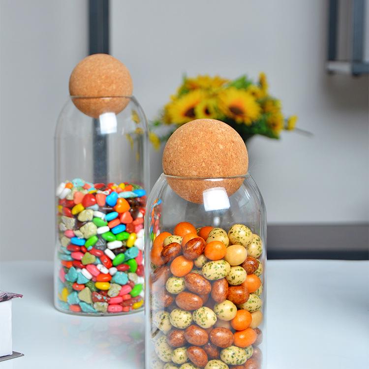 Nordic Transparent Glass Storage Jar - Creative Home & Office Decor for Desk or Wine Cabinet