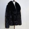 New Real Mink Fur Coat For Women Winter Luxury Real Mink Fur Coat Wite Fox Fur Collar Fashion Warm Lady Real Fur Jacket