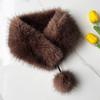 Thick Magnetic Fur Scarf Windproof Fluffy Collar Wrap Winter Pom Scarf  Shopping Outfits
