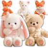 Flauschiges Plüsch Weißer Teddy Braunbär Weißes Baby Kaninchen Fuchs mit Lätzchen Kleid Niedlich Lecker Kuscheltiere Kuschel Umarmungs Spielzeug