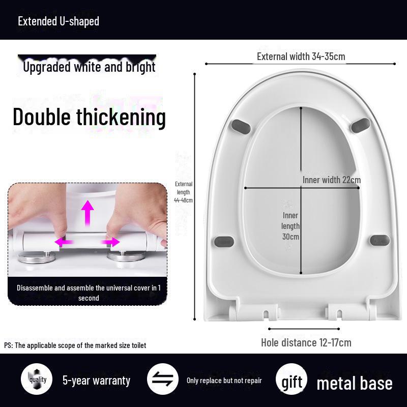 Housse de siège de toilette universelle à installation rapide et à descente lente - Accessoires épais et adaptés à la maison