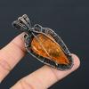 Natural Baltic Amber Gemstone Handmade Copper Wire Wrap Pendant 2.76" f9g06