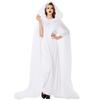Halloween White Ghost Bride Costume, Masquerade Ghost Festival Vampire Cape Dress Costume