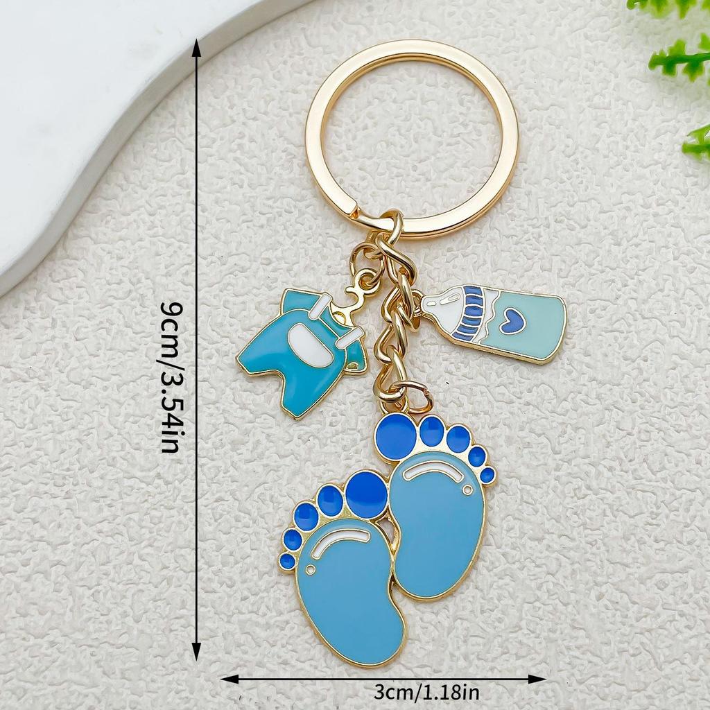 Baby Foot Pendant Keychain: Mix and Match Baby Clothes & Bottle Charms for Boys & Girls