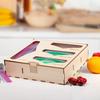 Plastic Wrap Storage Box Basswood Plywood Storage Box Kitchen Drawer Bag Storage Bag Self-Sealing Bag X3UC
