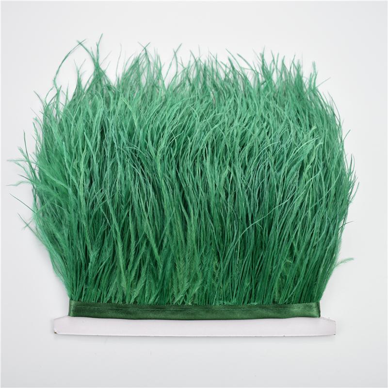 8-10cm Ostrich Feather Trims for Needlework and Handicraft Black Plume Skirt Decoration Natural Feathers Ribbon Fringe