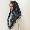 Embroidery Tassels Lace Head Scarf Breathable Headwrap Vintage Bridal Veils  Catholic Chapel