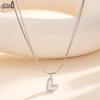 EFFIE QUEEN Stainless Steel 18k Gold Snake Chain Heart Pendant Necklace Romantic Jewelry for Women Wedding Party Banquet STMN08