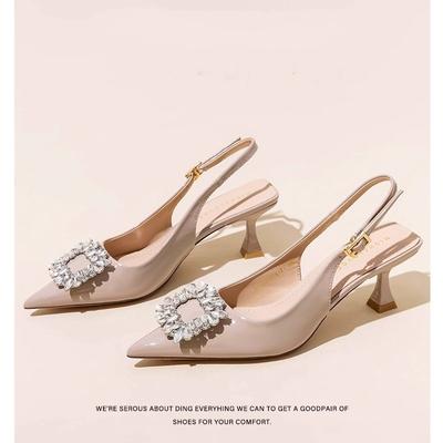 Summer New Fashion High Heel Shoes Women Pointed Toe Shoes Dresses Sandals Summer Women Elegant Sex Appeal Rhinestone Sandal