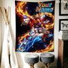 Name Custom Gundam Art Wall Tapestry Aesthetic Wall Hanging Printed Fabric Blanket Decorative Tapestries for Bedroom Living Room Home Decor