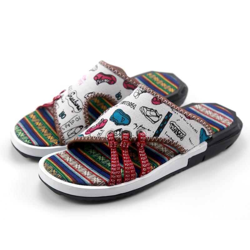 Wish Foreign Trade Large Size Fashion Platform Slippers Men's Summer Wear Trend One-word Drag Men's Beach Sandals