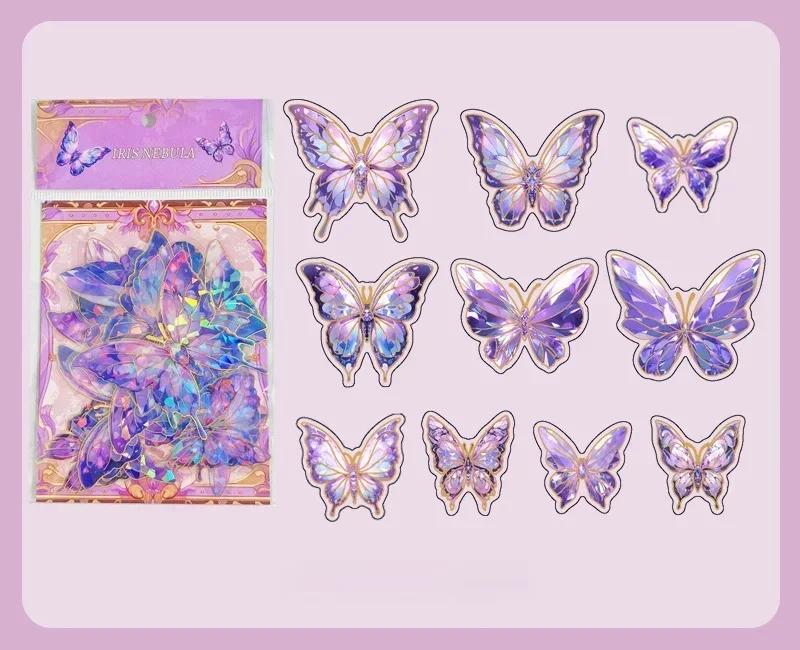 Vintage Golden Foil Butterfly Sticker 3D Waterproof Self Adhesive Wall Stickers Cartoon Diamond Butterfly Decals Room Decoration