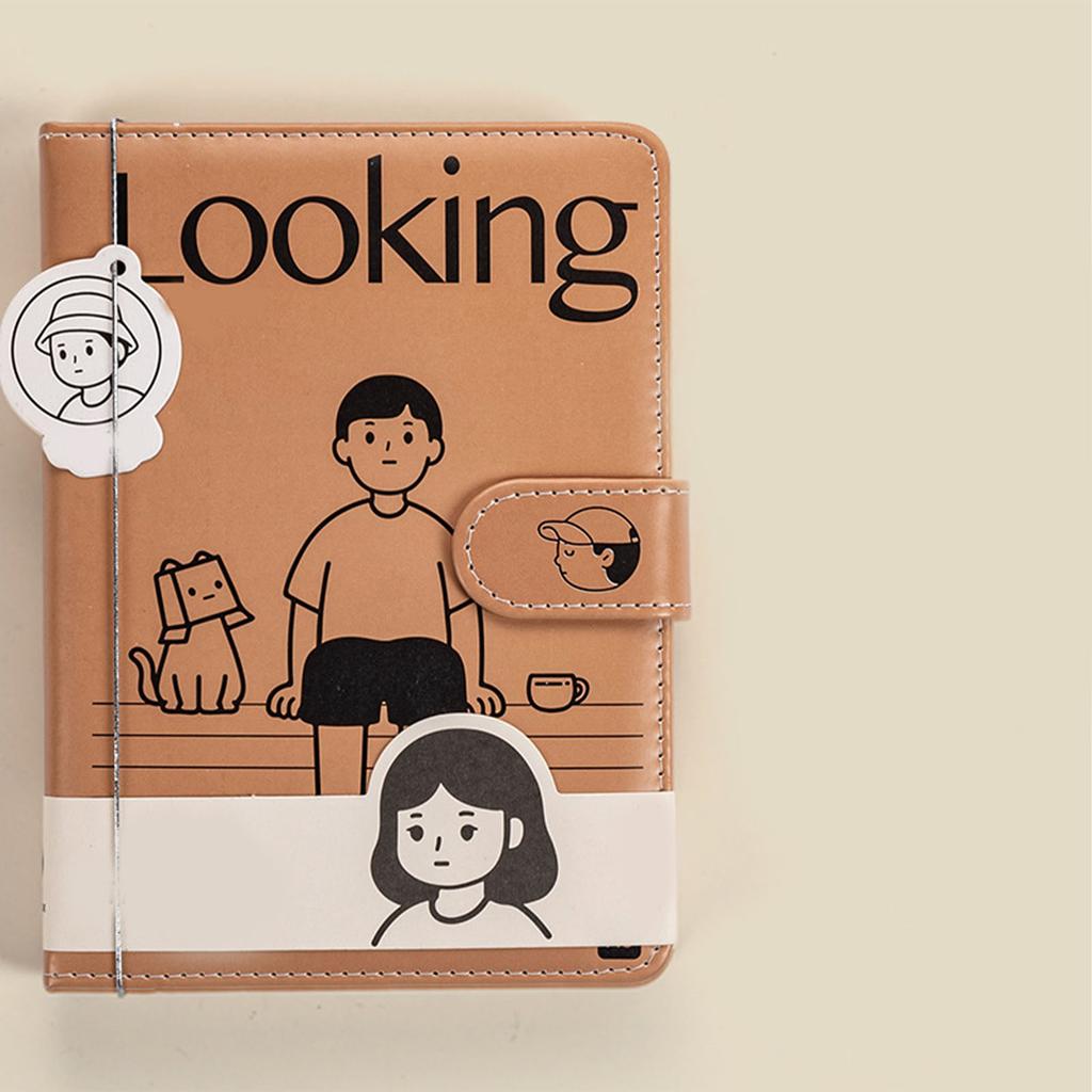 Caiet cu cataramă magnetică Jurnal de album de desene animate cu husă din piele PU pentru femei și fete dimensiune A5