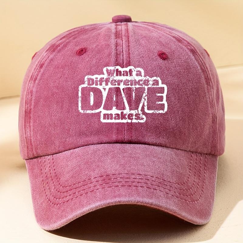 DAVE Letter Print Baseball Cap Unisex Outdoor Fashionable Versatile Trendy European and American Minimalist Style Peaked Cap 1pc