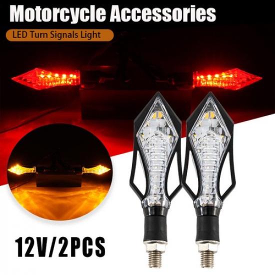 2x Motorcycle LED Turn Signal Light Blinker Indicator Universal For SUZUKI Honda