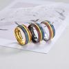 Retro Regenbogen Bunter Ring für Männer Frauen Edelstahl Punk Gothic Edgy Schmuck Modern Künstlerisches Modeaccessoire Mädchen Geschenk