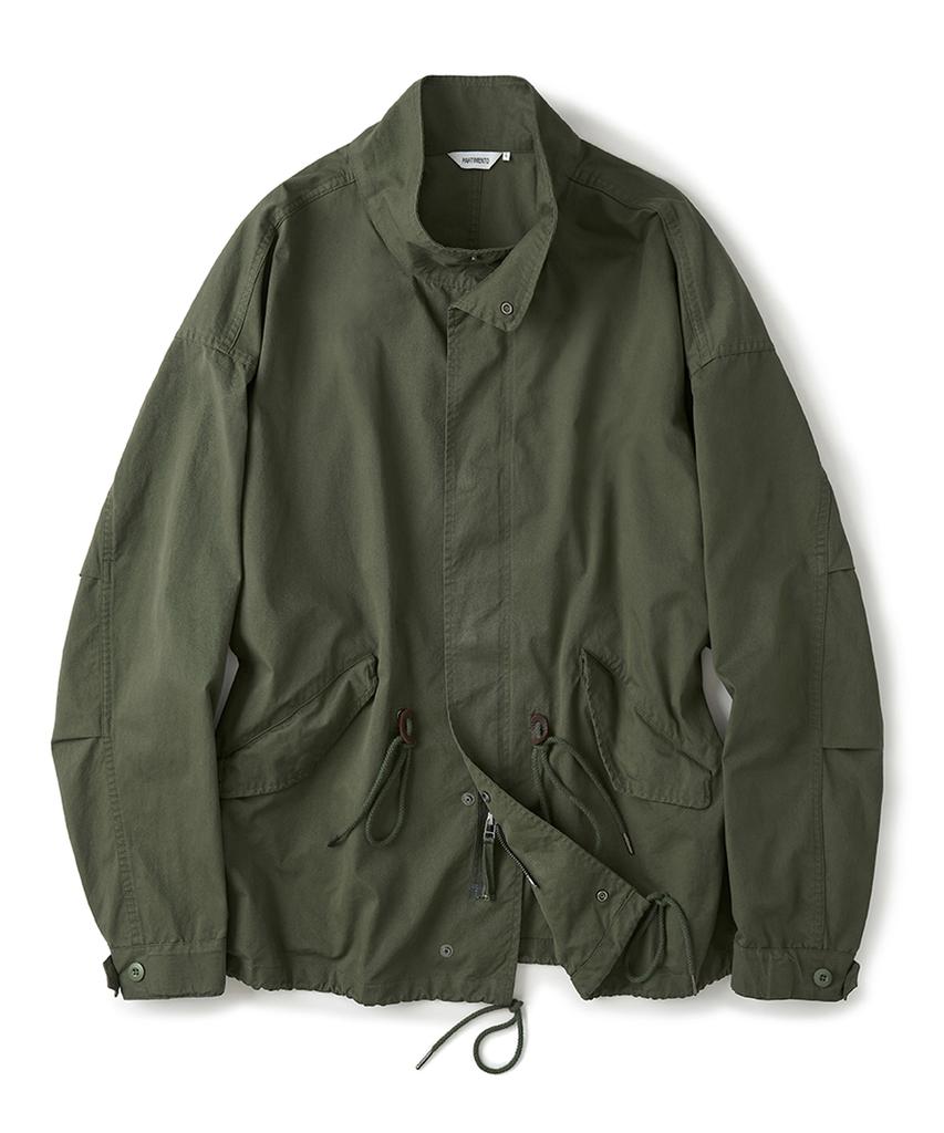PARTIMENTO Cotton Twill Field Jacket Olive