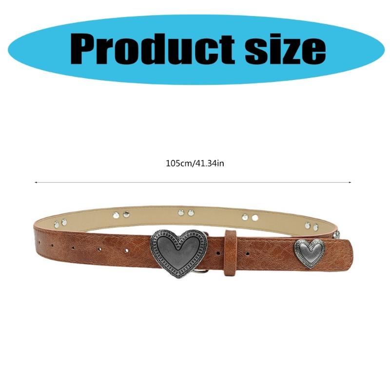 Unique Heart Pattern Waist Belt Stylish Adjustable Length Aesthetic Waistband for Date Nights