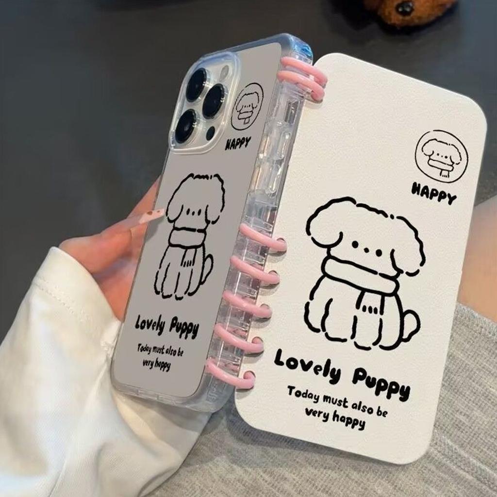Book Phone Case for Apple 17PROMAX Premium Sensitive Anti-Hand Sweat Big Hole Couple Minimalist Style Book Case
