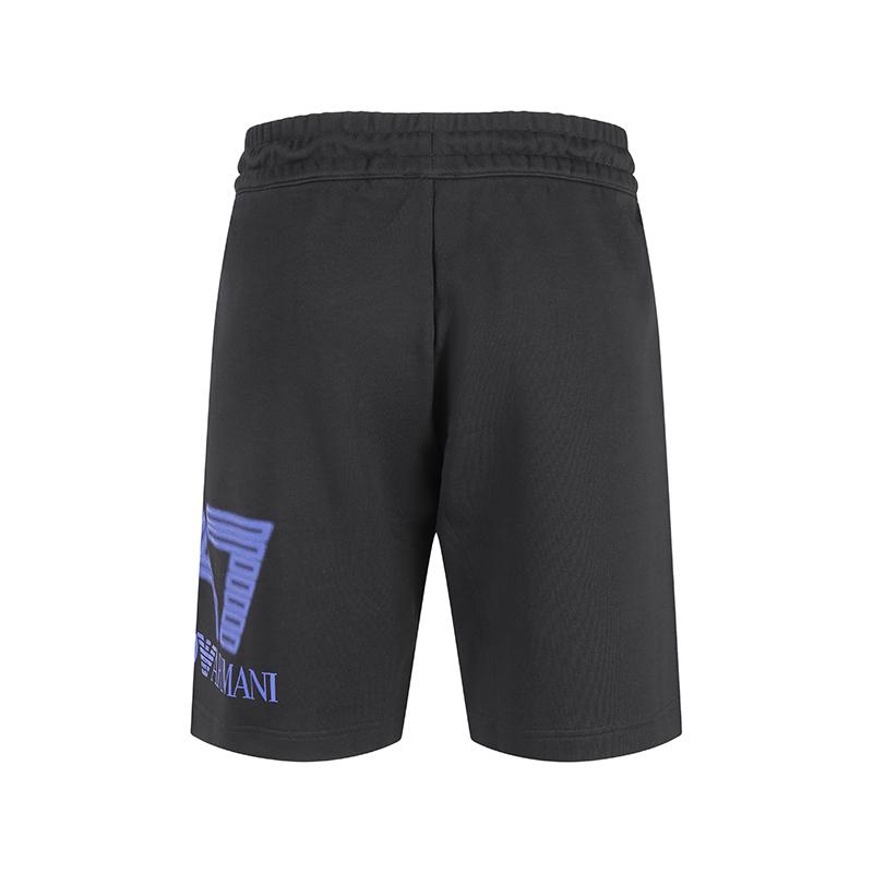 Emporio Armani EA7 SS24 Logo Print Loose Bermuda Casual Shorts Men shorts Black 3DPS76-PJSHZ-1200