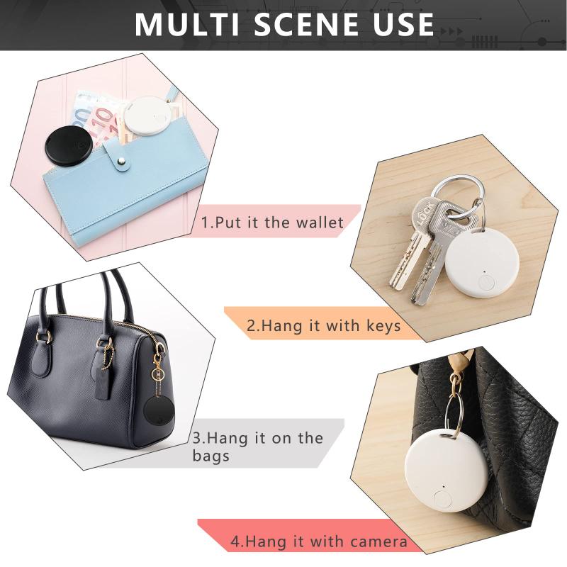 Round Mini GPS Tracker Colorful Smart Bluetooth 5.0 Tracker Key Wallet Child Finder Pet Car Tracking Location Anti-lost Alarm
