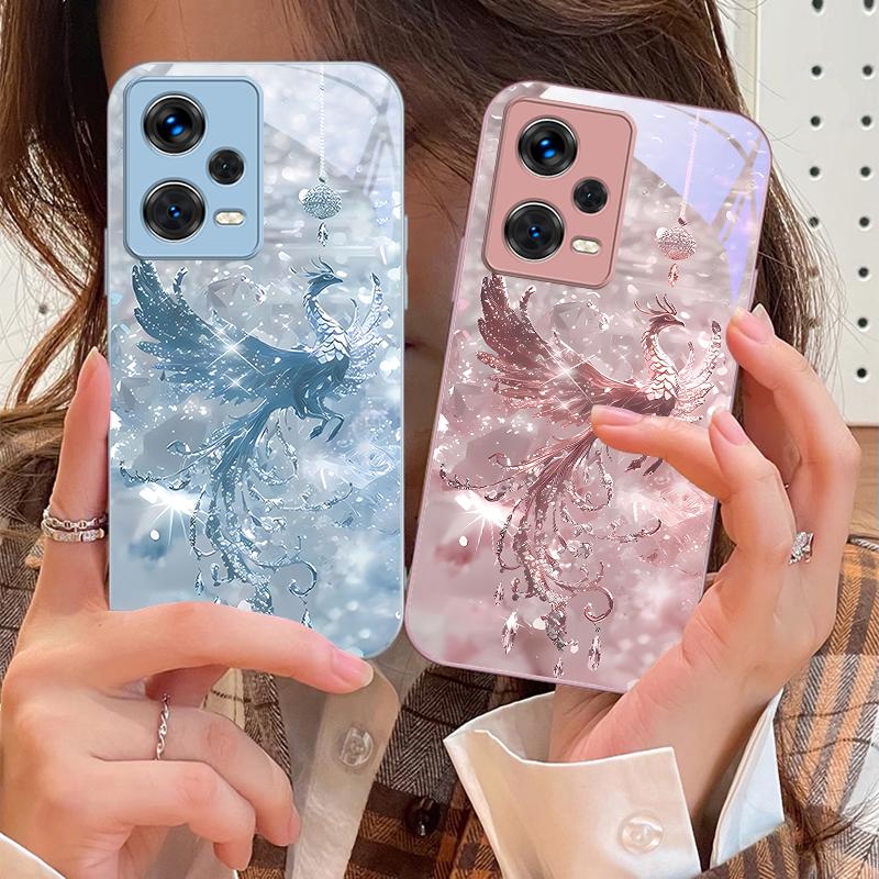 Broken Diamond Phoenix Für Xiaomi 14 Ultra 13 Lite Redmi Note 13 11 Pro 12 Plus Poco X6 3 Pro F4 6 GT Gehärtete Handyhülle