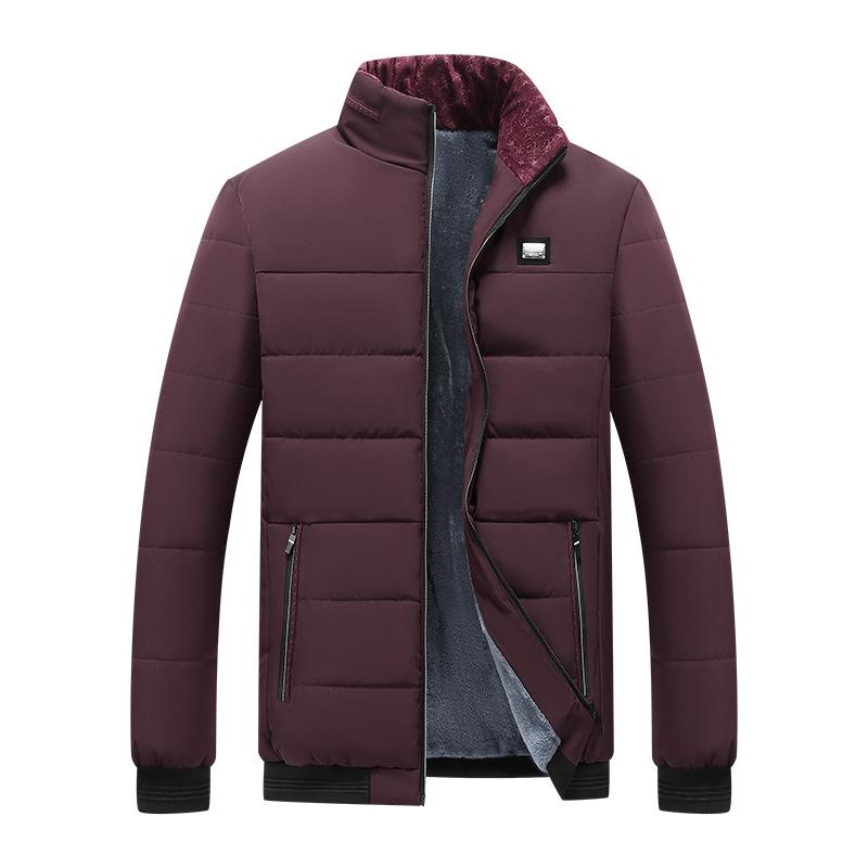 Puffer Jacket Mens Fleece Lined Thick Parkas Stand Collar Jacket Men's Coat Winter Warm Thick Coat Quilted Padded Jacket Outwear