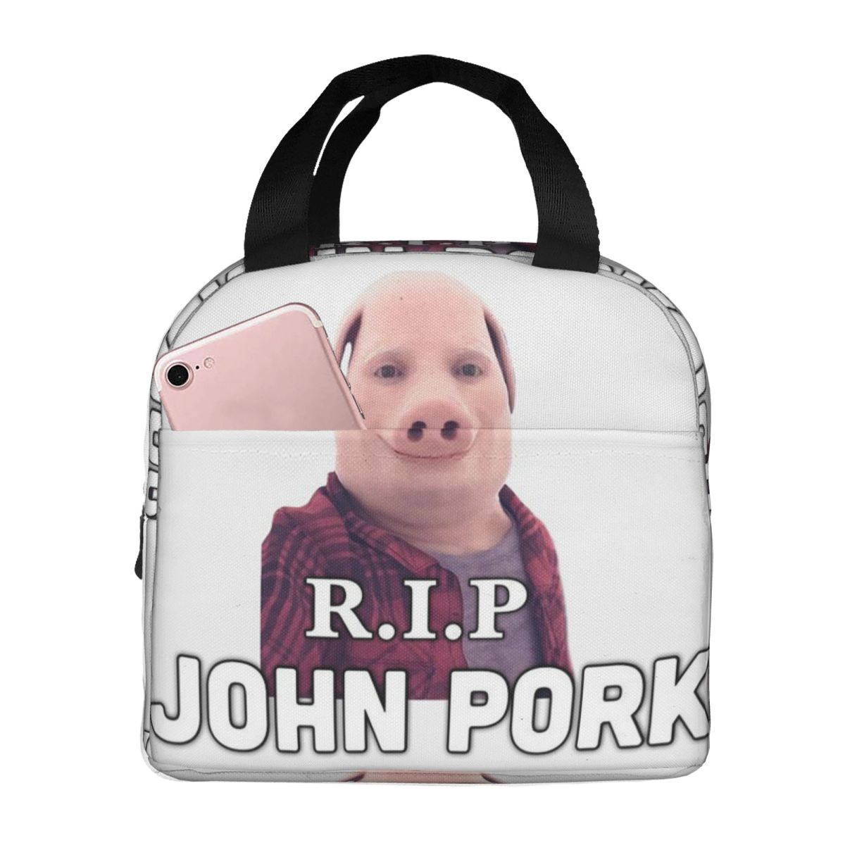 RIP John Pork Insulated Lunch Bag for Women Kids Portable Food Boxes Thermal Lunch Box Tote One Size