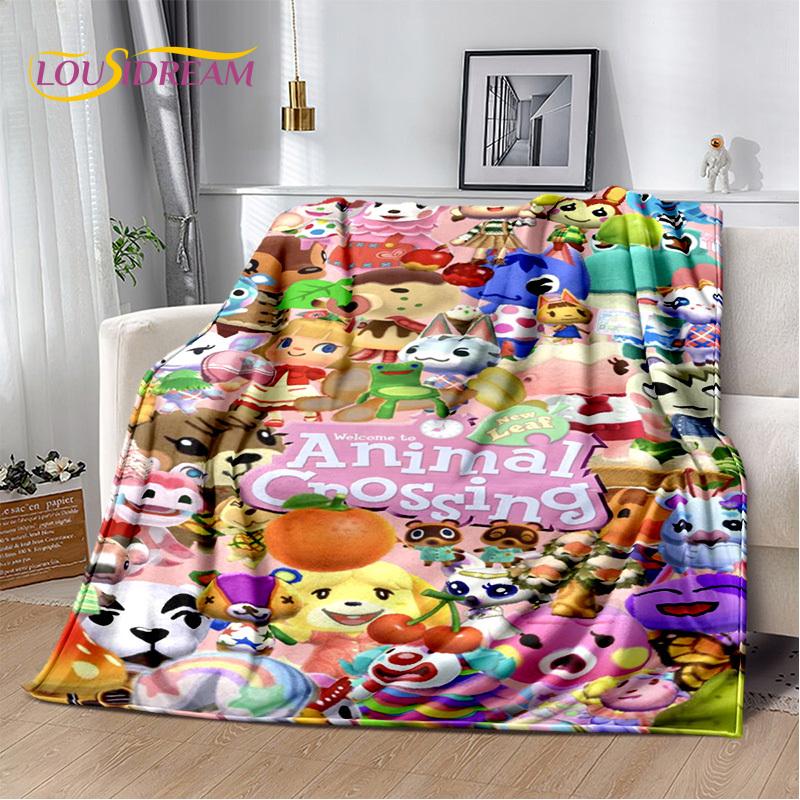 Manta de dibujos animados de Animal Crossing New Horizons, manta suave para el hogar, dormitorio, cama, sofá, Picnic, viaje, oficina, manta para niños