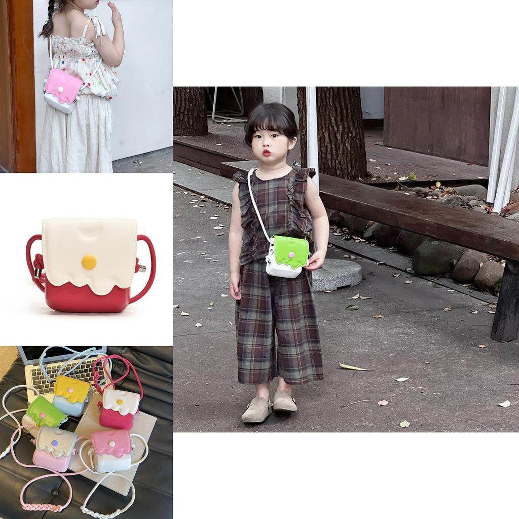 Stylish Mini Shoulder Bag For Kids With Vibrant Color Blocking And Breathable Material