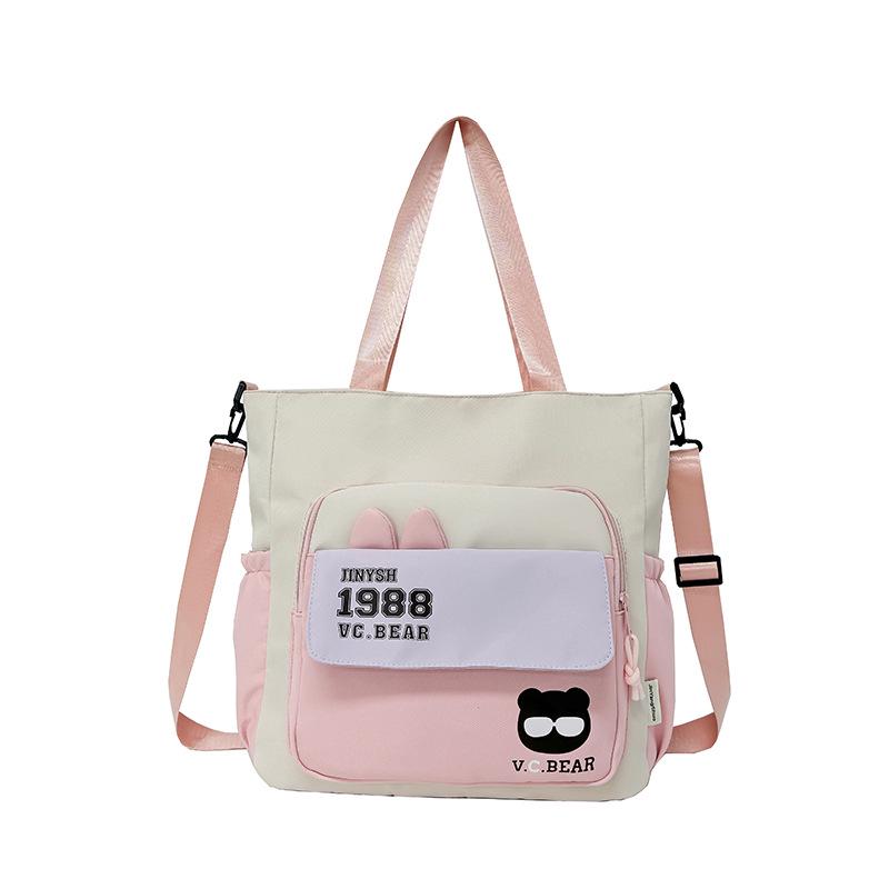 

Versatile Large-Capacity Shoulder & Tote Bag for Students and Daily Commutes розовый