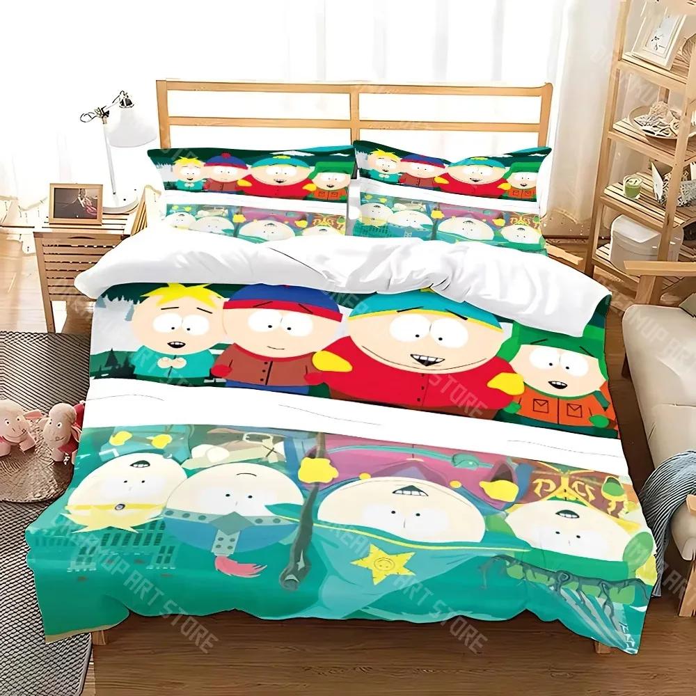 Duvet Cover South Cartoon Park Pillowcase Bedding Set Adult Boy Girl Bedroom Decoration Children Gift Single Double Large Size