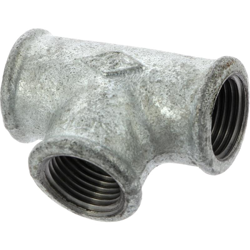 Galvanized cast iron tee, triple connector, 3x 1/2 inch