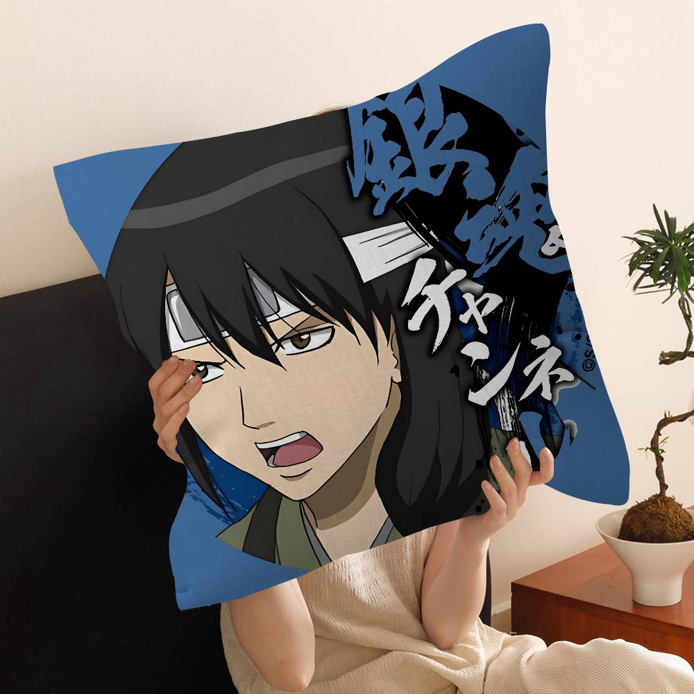 GINTAMA Funny Comedy Anime Pillow Gift Home Office Decoration Bedroom Sofa Car Cushion Cover Case 45x45