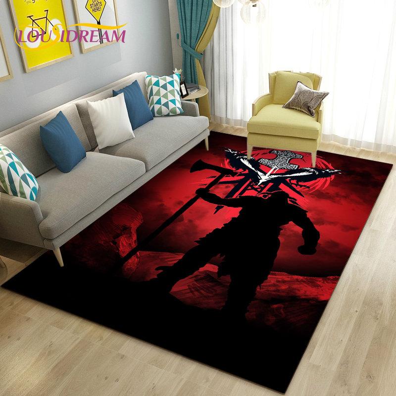 

Vikings Nordic Mythology Series Area Rug,Carpet Rug for Living Room Bedroom Sofa Doormat Decoration,Kid Play Non-slip Floor Mat 40x60cm
