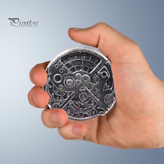 Rotary Number Gear Coin Dice Educational Dice Fidget Toy Portable Vintage Punk Alloy Dice Prop Adults Teens Kids Birthday Gift