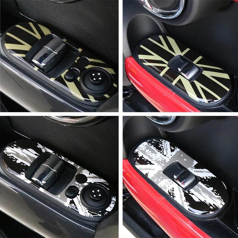 Car Door Window Lifter Switch Control Panel Sticker Trim For Mini Cooper F56 Interior Decal Decoration Car Auto Part Accessories