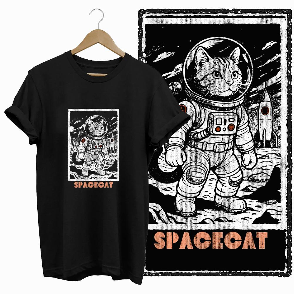 COOLMIND CAT Print  BLACK Short Seleve 100% Cotton Exclusive Graphic Women T Shirt Big Size O-neck Cotton Cat Lover Women Tshirt