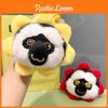 Cute And Quirky Plush White Face Monkey Keychain In Red And Yellow Flower Styles